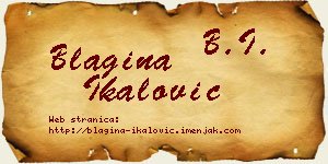 Blagina Ikalović vizit kartica